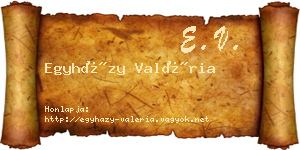 Egyházy Valéria névjegykártya