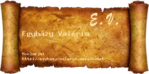 Egyházy Valéria névjegykártya